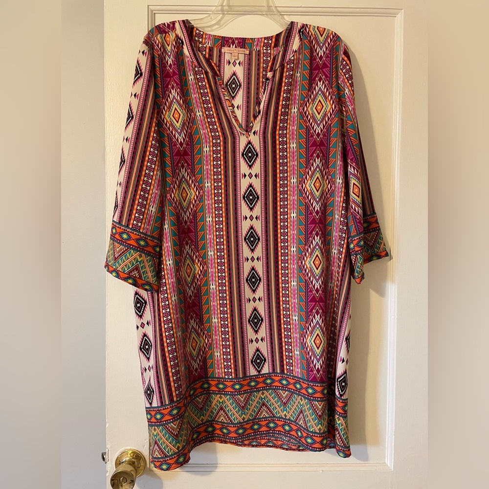 Gibson Latimer Geometric Tunic Size L